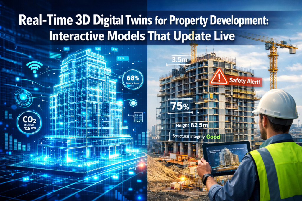 Real-Time 3D Digital Twins for Property Development: Interactive Models That Update Live