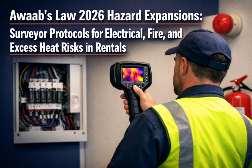 Awaab’s Law 2026 Hazard Expansions: Surveyor Protocols for Electrical, Fire, and Excess Heat Risks in Rentals