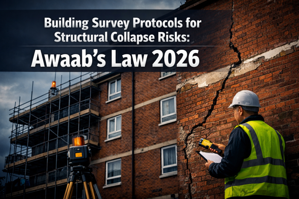 Building Survey Protocols for Structural Collapse Risks: Awaab’s Law 2026 Extensions and High-Risk Property Assessments