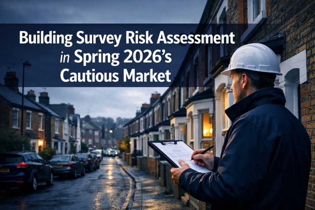 Building Survey Risk Assessment in Spring 2026's Cautious Market: Adjusting for -26% Buyer Enquiry Decline and Regional Price Divergence