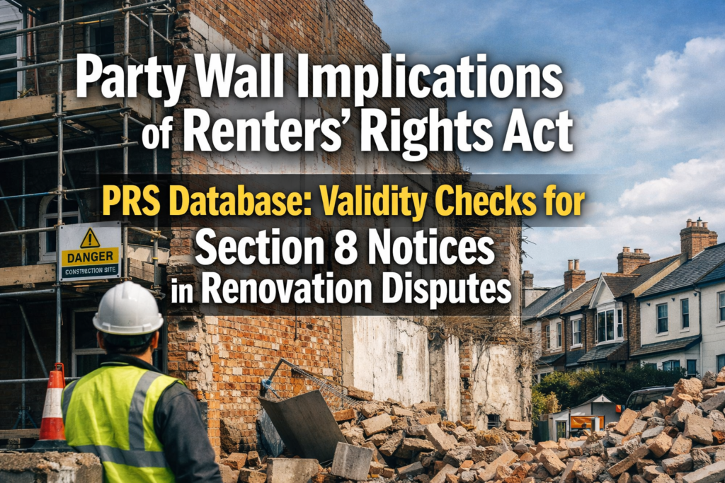 Party Wall Implications of Renters’ Rights Act PRS Database: Validity Checks for Section 8 Notices in Renovation Disputes