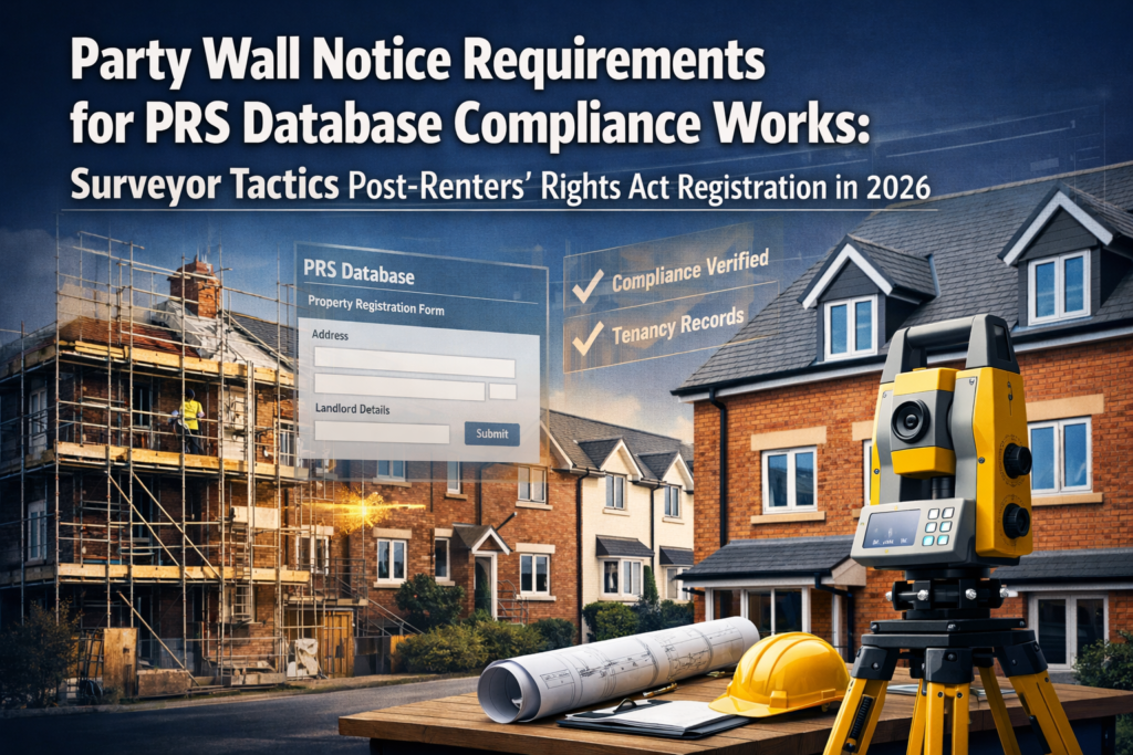Party Wall Notice Requirements for PRS Database Compliance Works: Surveyor Tactics Post-Renters’ Rights Act Registration in 2026