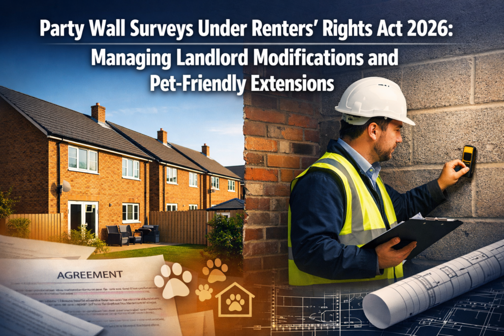 Party Wall Surveys Under Renters' Rights Act 2026: Managing Landlord Modifications and Pet-Friendly Extensions