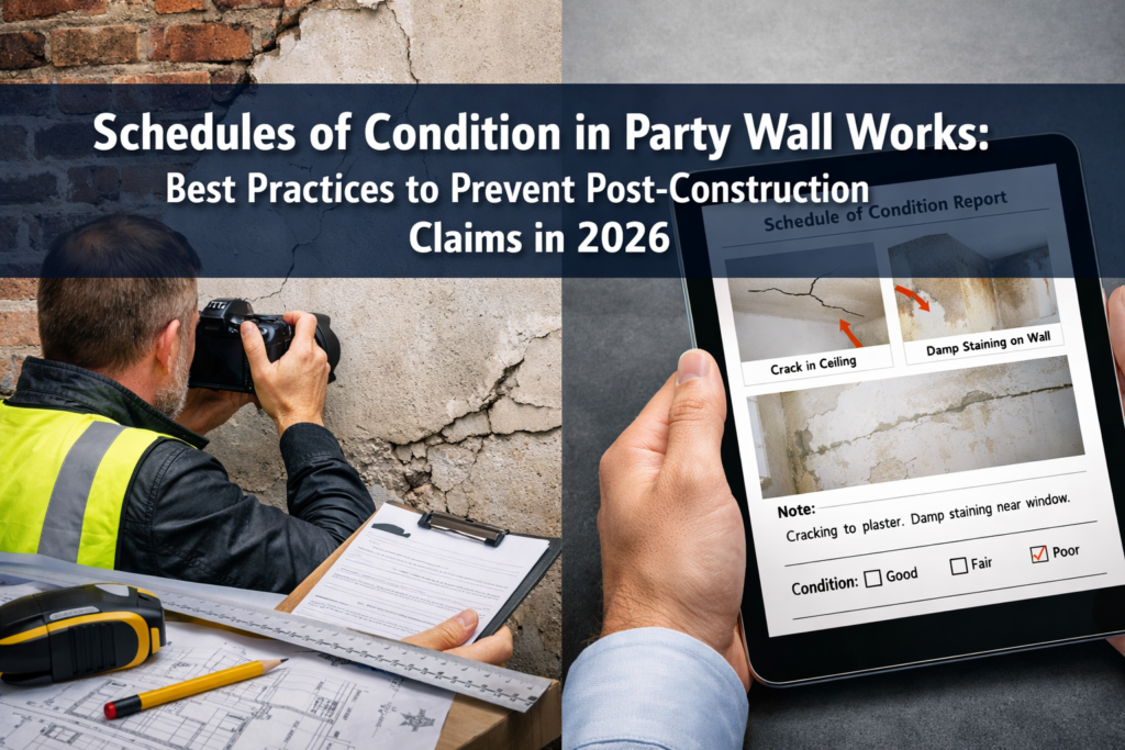 Schedules of Condition in Party Wall Works: Best Practices to Prevent Post-Construction Claims in 2026