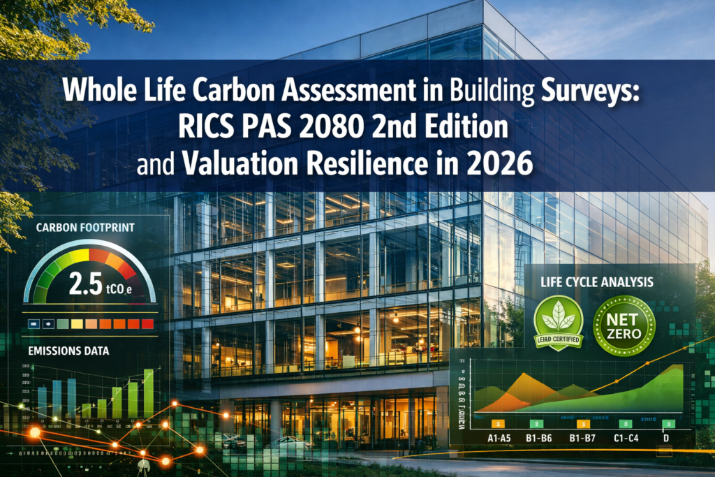 Whole Life Carbon Assessment in Building Surveys: RICS PAS 2080 2nd Edition and Valuation Resilience in 2026