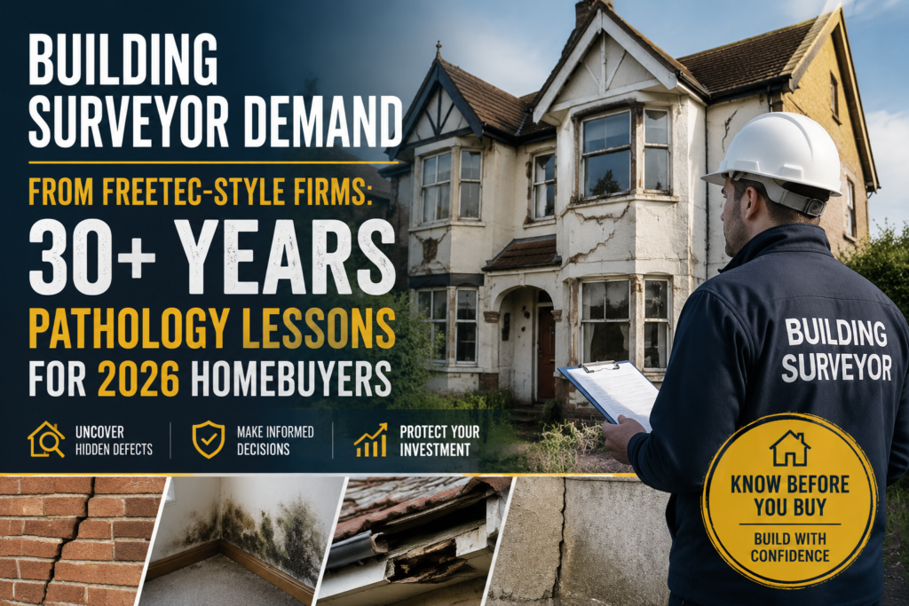 Building Surveyor Demand from Freetec-Style Firms: 30+ Years Pathology Lessons for 2026 Homebuyers