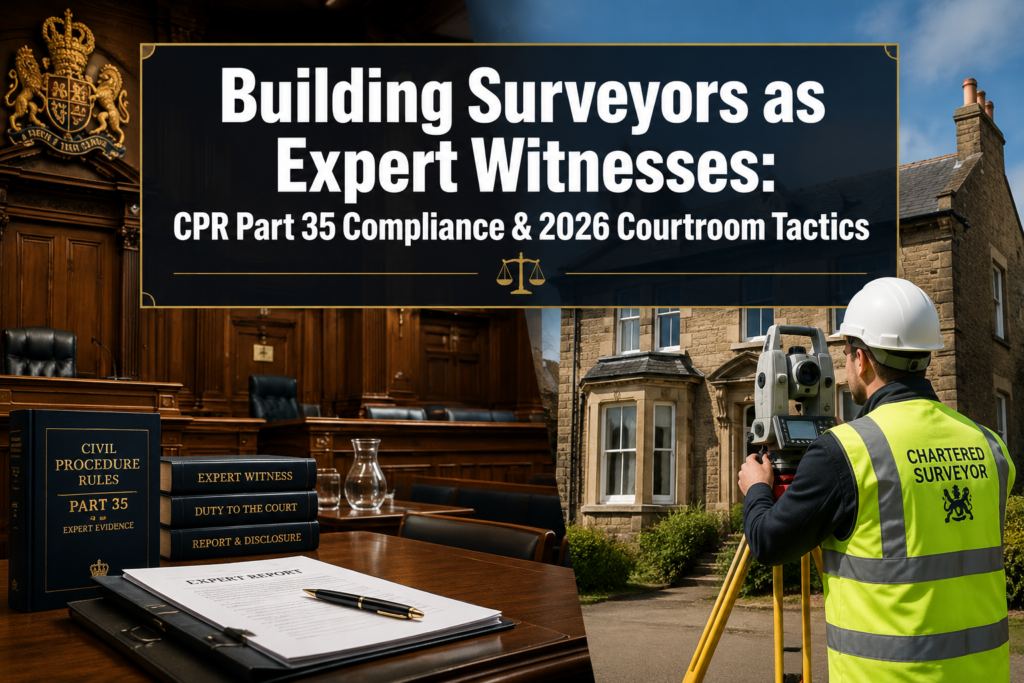 Building Surveyors as Expert Witnesses in Valuation Disputes: CPR Part 35 Compliance and 2026 Courtroom Tactics