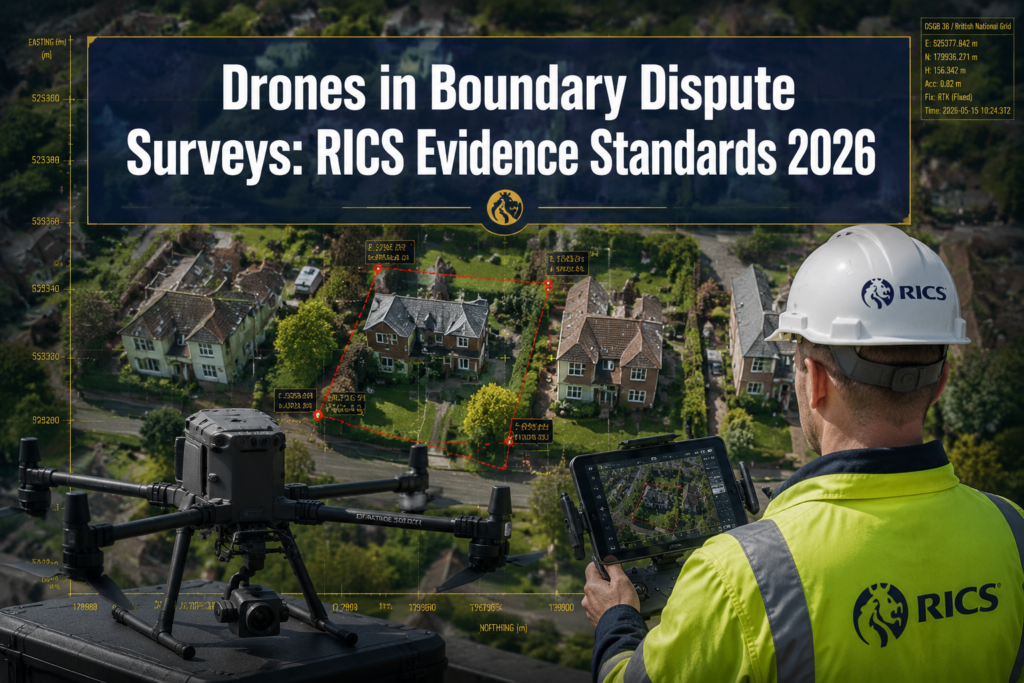 Drones in Boundary Dispute Surveys: RICS Evidence Standards for Expert Witness Site Documentation 2026