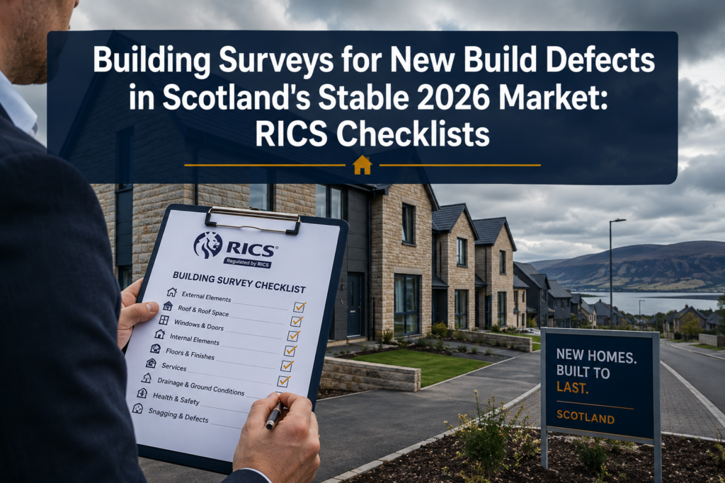 Building Surveys for New Build Defects in Scotland’s Stable 2026 Market: RICS Checklists
