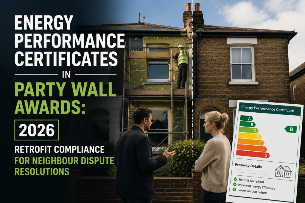 Energy Performance Certificates in Party Wall Awards: 2026 Retrofit Compliance for Neighbour Dispute Resolutions
