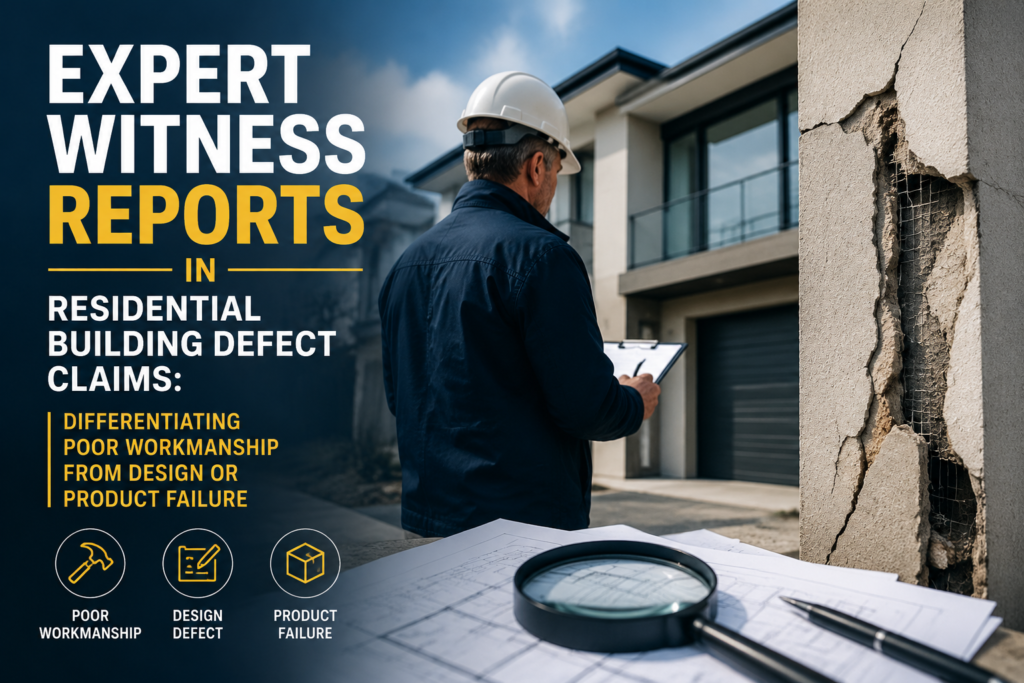 Expert Witness Reports in Residential Building Defect Claims: Differentiating Poor Workmanship from Design or Product Failure