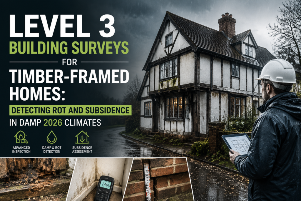 Level 3 Building Surveys for Timber-Framed Homes: Detecting Rot and Subsidence in Damp 2026 Climates