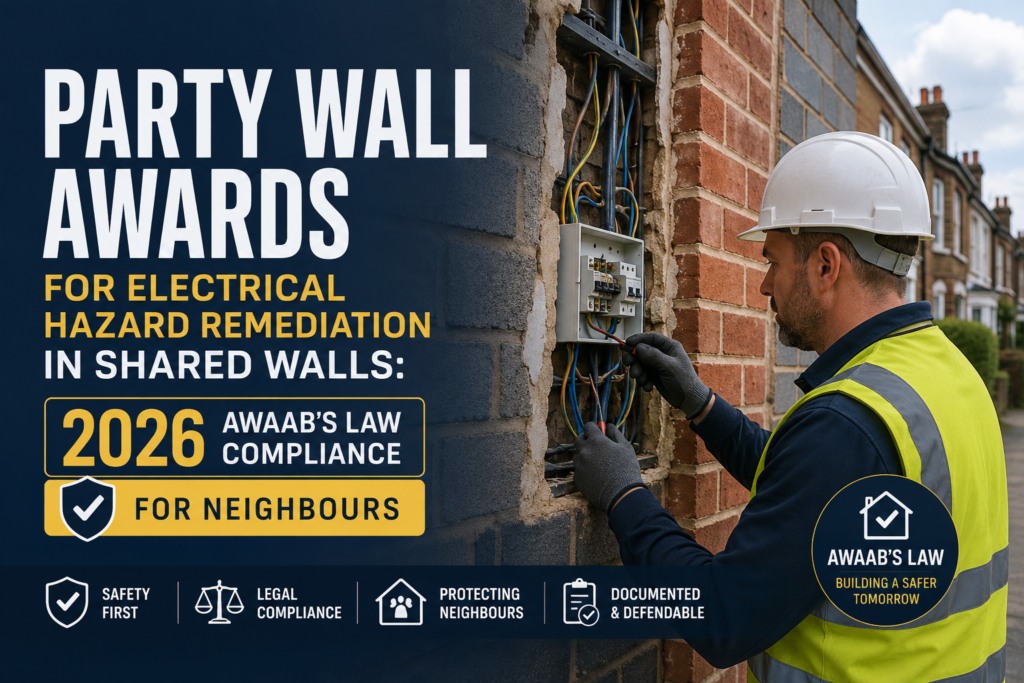 Party Wall Awards for Electrical Hazard Remediation in Shared Walls: 2026 Awaab’s Law Compliance for Neighbours