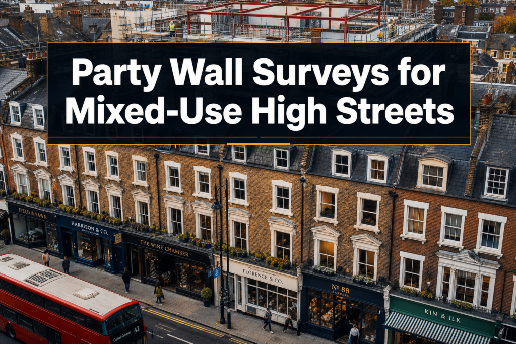 Party Wall Surveys for Mixed-Use High Streets: Managing Risk Where Shops, Flats and Rooftop Developments Meet