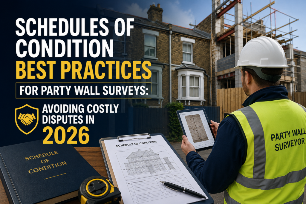 Schedules of Condition Best Practices for Party Wall Surveys: Avoiding Costly Disputes in 2026