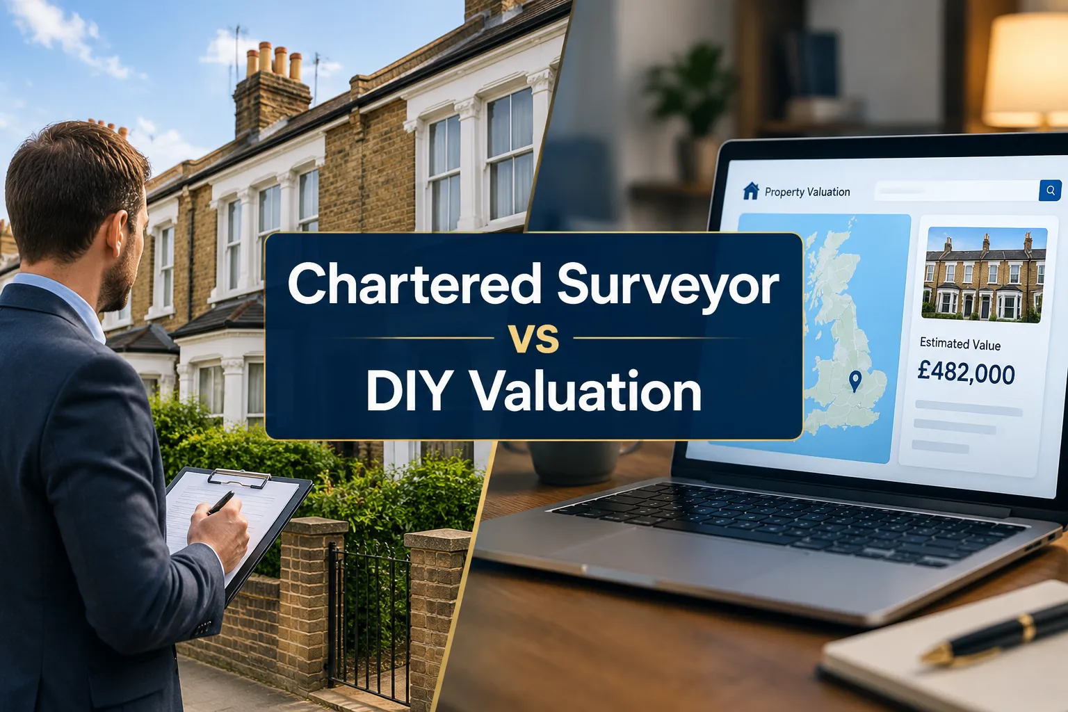 Chartered Surveyor vs DIY Valuation Tools: Professional vs Non-Professional Approaches to UK Property Valuation